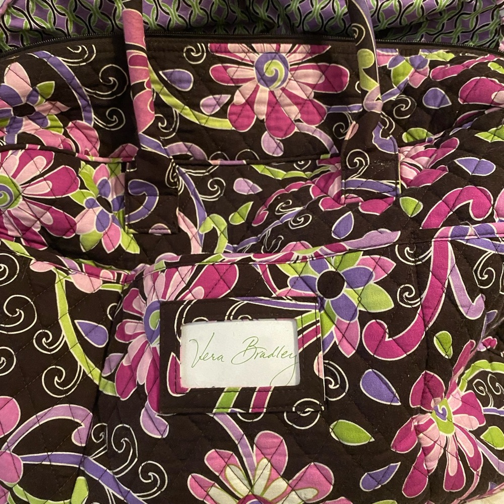 Vera Bradley Retired Purple Punch Floral Weekender/Carry On Bag
